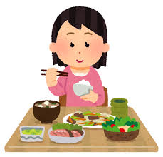 食事を食べる女性