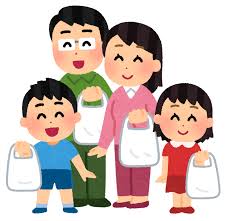 買い物をする家族